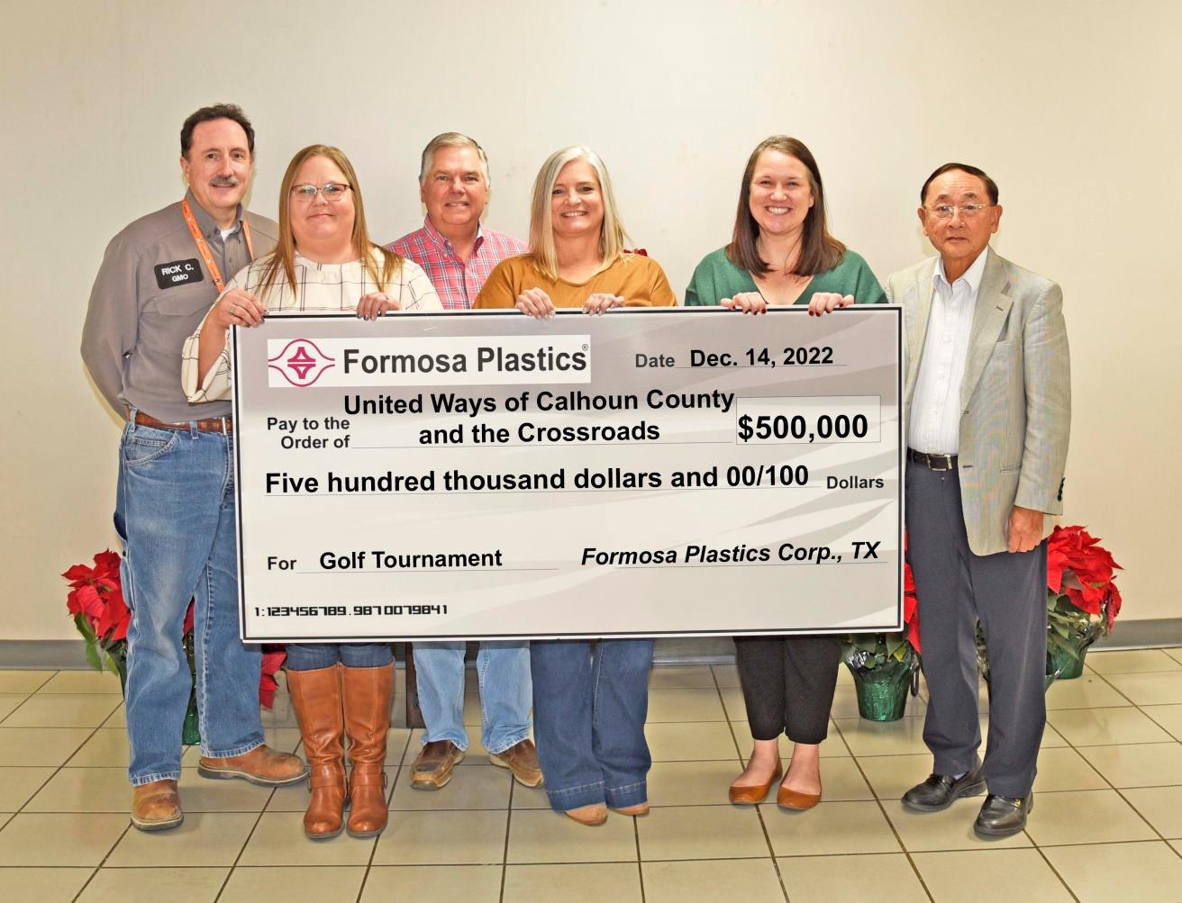Formosa Plastics Corporation, U.S.A. Texas Raises a Half Million Dollars for United Way